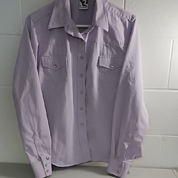 Rockies Lavendar Western Pearl Snap Up Shirt Cotton Canvas Vintage Y2K - Picture 11 of 11